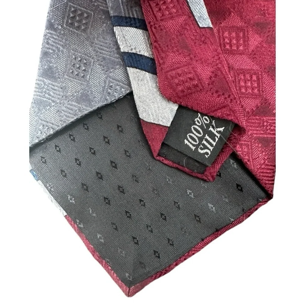 Oscar de la Renta 100% Silk Geometric Striped Abstract Tie Vintage Avant Garde